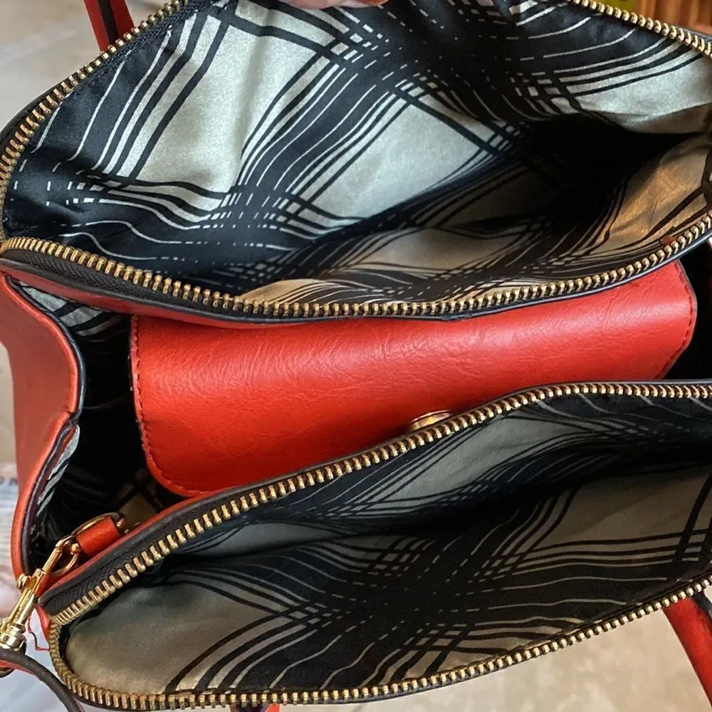 London Fog Vegan Leather Shoulder Satchel Bag